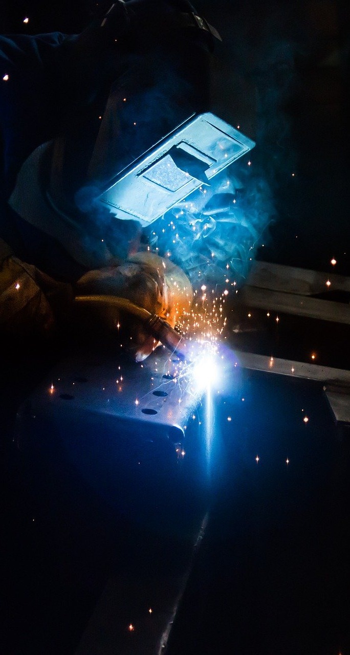 Welding image with sparks